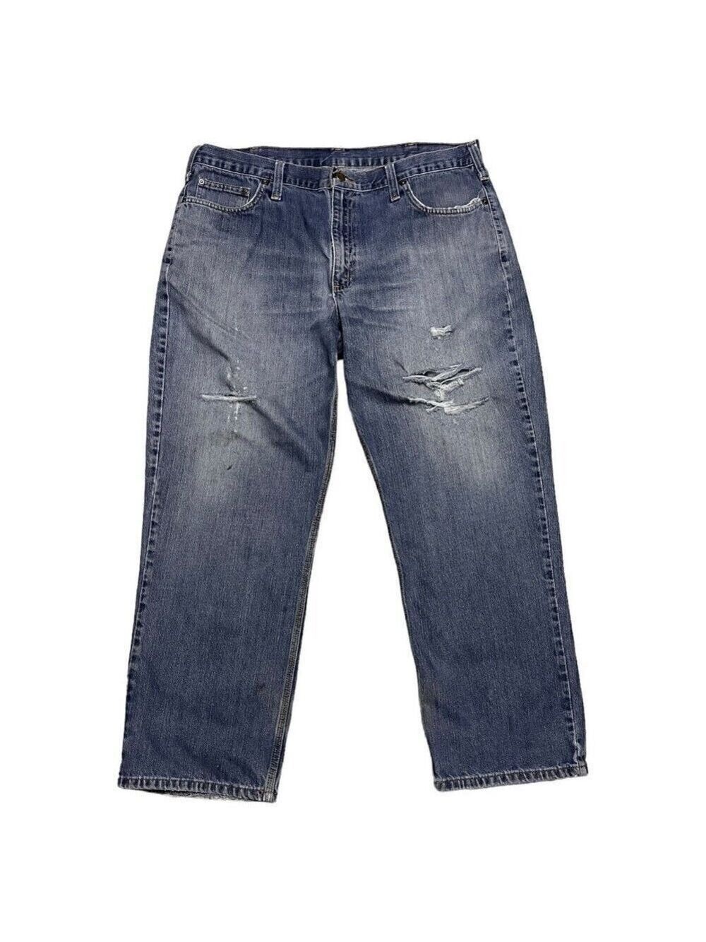 Carhartt Jeans Relaxed Fit Ripped & Distressed Designer Denim Pants Mens 38x30